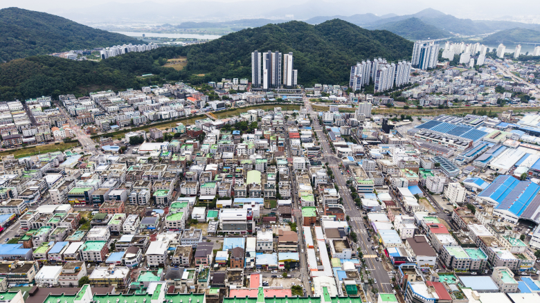 석적읍 전경.