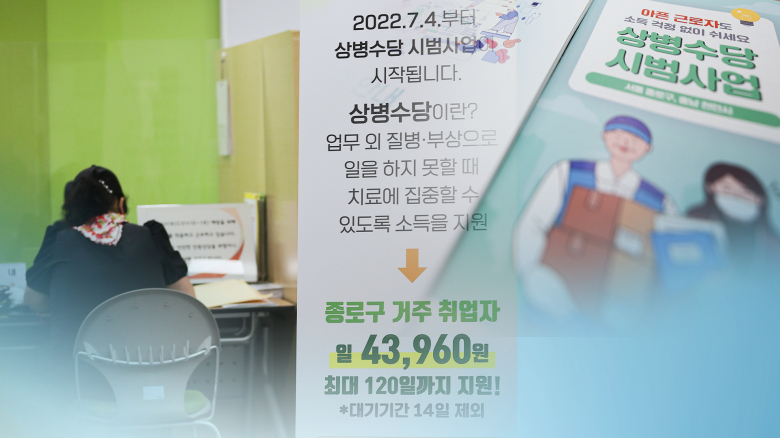 상병수당 시범사업(CG). 연합(연합뉴스TV 제공)