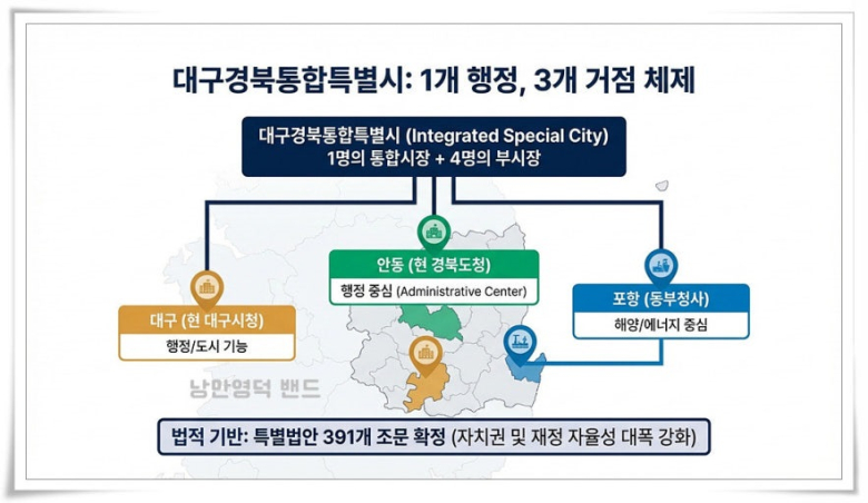 행정통합후 통합특별시의 행정체계 및 청사. 사진제공=대구시