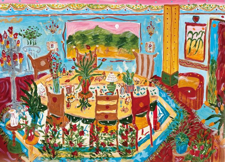 헤르시, Living Room 1, 2026, acrylic on canvas, 130.3×89.4cm